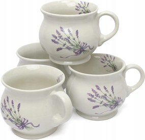4 db-os kerámia bögre szett 0,35 l levendula