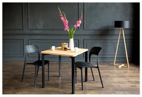 TRIVENTI fekete étkezőasztal lekerekített lábakkal, 120 x 80 cm - Ragaba