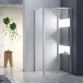 Diplon 90x90 cm szögletes harmonika ajtós zuhanykabin, 6 mm edzett üveggel, 185 cm magas