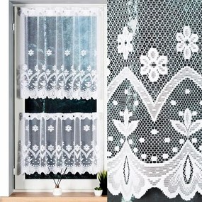 Jacquard függöny Florentyna 300x50cm egyenes virágmintás (kész) szegéllyel