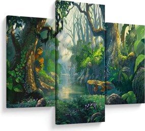 Kép - Egy trópusi erdő illusztrációja (90x60 cm)