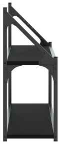 2 szintes fekete szerelt fa fali polc 80x21x51 cm