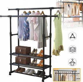 Robusztus Akasztós Gurulós Ruhaállvány, Mobil Ruhaakasztó