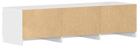magasfényű fehér szerelt fa TV-szekrény 140 x 40 x 35,5 cm
