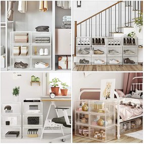 Cipősdobozok, 6 db egymásra rakható cipőrendező átlátszó ajtóval