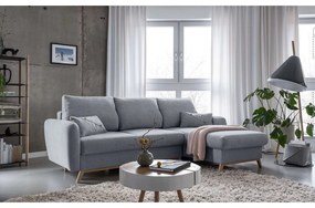 Scandic Lagom világosszürke kinyitható sarokkanapé, jobb oldali - Miuform