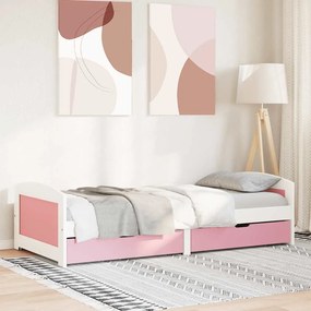 Napozóágy 2 fiókkal matrac nélkül IRUN Fehér&amp;Rózsaszín 90x200cm