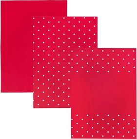 Pöttyös konyharuha, piros, 50 x 70 cm, 3 db-os szett