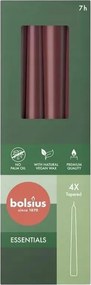 Sima gyertyák bolsius ESSENTIALS|8 db |24,5cm| ~7h|Bársonyos piros