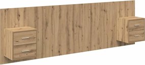 vidaXL Fejtámla Szekrénnyel fiókkal 3 pcs Artisan tölgy Faanyag