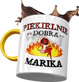 Sárga Bögre Marika Feleség Barátnő Ajándék Nyomtatott Fotóval