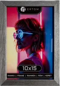 Fa képkeret 10x15 üveg régi ezüst modern