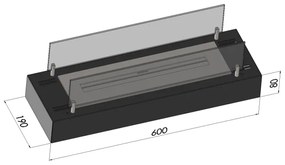 InFire - BIO kandalló 8x60 cm 3kW fekete