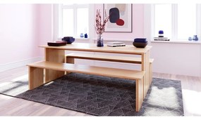 Étkezőasztal tölgyfa dekoros asztallappal 90x160 cm Stripe – Woodman