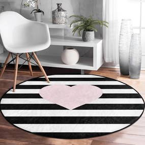 Fekete-fehér gyerek szőnyeg ø 80 cm Comfort – Mila Home