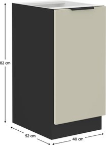 Alsó szekrény, kasmír/fekete, ARAKA 40 D 1F BB