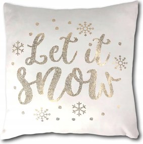 Párnahuzat Fehér Let It Snow velúrszerű