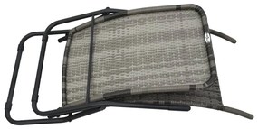 Szürke összecsukható polyrattan napozóágy
