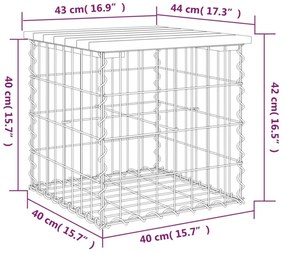 tömör duglászfenyő gabion kerti pad 43x44x42 cm