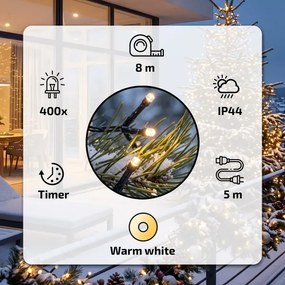BRILAGI - LED kültéri karácsonyi fényfüzér 400xLED 13m IP44 meleg fehér