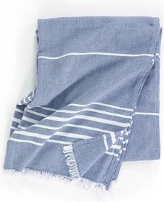 Kék pamut takaró 150x200 cm Solene – Tiseco Home Studio