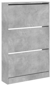 betonszürke szerelt fa cipősszekrény 80 x 21 x 125,5 cm