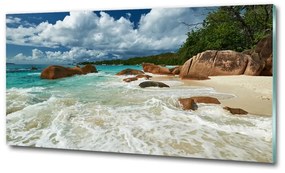 Üvegfotó Strand seychelles osh-107860755