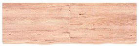 világosbarna kezelt tömör fa fürdőszobai pult 160x50x(2-4) cm