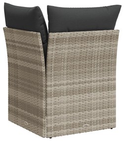 világosszürke polyrattan kerti sarokkanapé párnával
