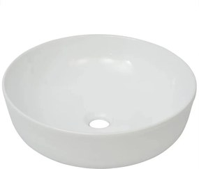 vidaXL Kerek, fehér kerámia mosdókagyló 41,5x13,5 cm