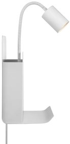 Nordlux ROOMI fali lámpa polccal, USB, 1xGU10/8W/230V, fehér