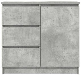 betonszürke szerelt fa tálalószekrény fiókos 71x35x65 cm