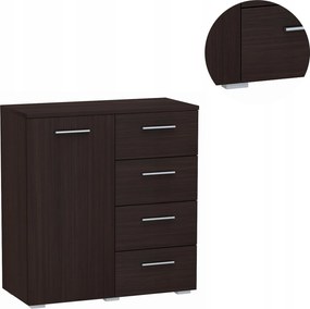 Helena komód 80cm 1D4S Wenge kis gardróbszekrény játék ruhaszekrény