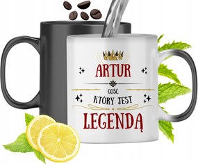 Mágikus Bögre Arthur Fekete Színváltós, fényképes nyomattal