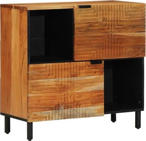 vidaXL Széf polcokkal Természetes 80 x 33,5 x 75 cm Tömör Akácfa