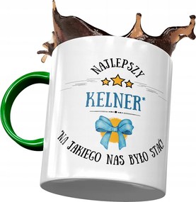 Zöld Bögre Pincérnek Legjobb Pincér Nyomtatott Fotóval