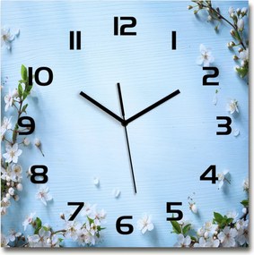 Nagy üveg falióra Cseresznyevirágok háttér 60x60