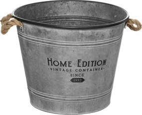 Zinc-pajzs, vintage vödör, Ø 38 cm