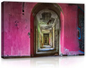 Vászonkép 60x40 Elhanyagolás Romok Elhagyása Folyosó Bárka Rózsaszín falak