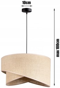 Bézs függőlámpa juta anyagból | Glimex Abazur Juta tulipán GA0177 1xE27