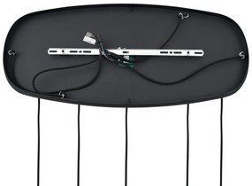 Modern fekete függőlámpa füstüveggel, 5 égős - Sheena