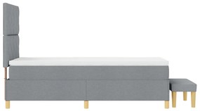 Box Spring Ágy Matraccal &amp; Pad Világosszürke 90x190 cm Szövet