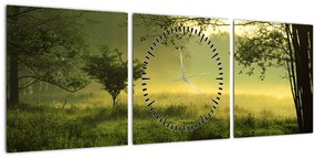 Kép - Ébredő erdő (órával) (90x30 cm)