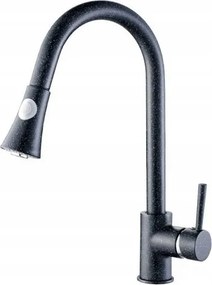 Álló csaptelep kihúzható kifolyócsővel Daru BLD_769D fekete gránit