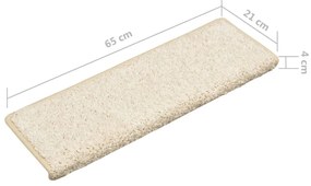 10 db fehér lépcsőszőnyeg 65x21x4 cm