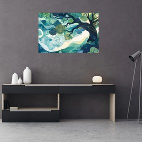 Kép – Az életfa zöld lombkoronája (90x60 cm)