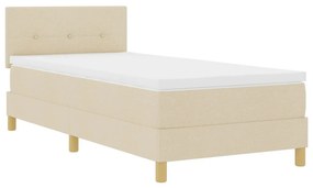 Box Spring Ágy Matraccal Krém 90x190 cm Szövet