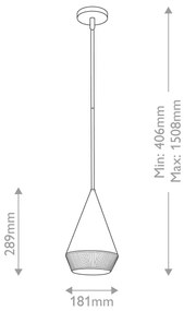 Alora Mood ALM-DAPHNE-P-S-MB - DAPHNE rúdon függesztett csillár 1xE27/60W/230V átm. 18,1 cm