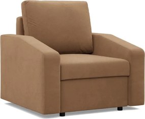 Zeus fotel, döntött kartámasz, szövet anyag, hab töltet, barna