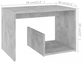 betonszürke szerelt fa kisasztal 59 x 36 x 38 cm